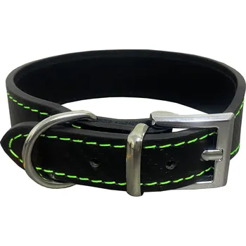 Obojek pro psa Kožený obojek CARBON, rozšířený Barva: Zelená, Rozměr: 23mm x 30cm /21-26/ 04134