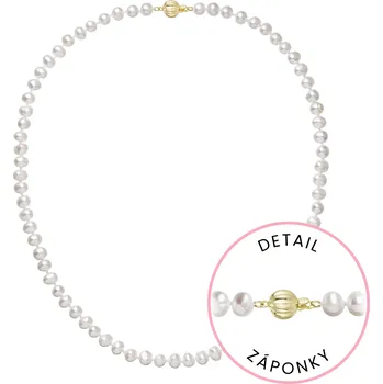 Náušnice Perlový náhrdelník z říčních perel se zapínáním ze 14 karátového zlata 922001.1/9272A bílý