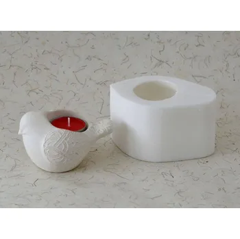 Silikonová forma - svícen Ptáček zdobený 76 x 105 x 52 mm