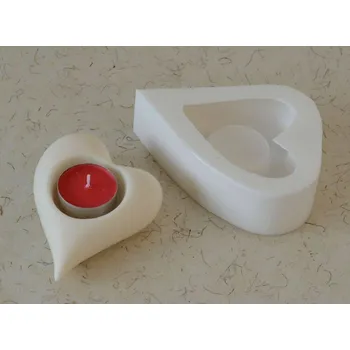 Silikonová forma - svícen Ploché srdce 86 x 115 x 35 mm