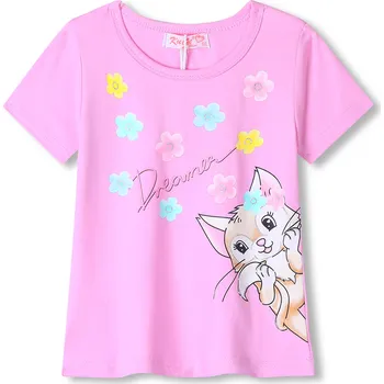 Dívčí tričko Dívčí tričko - KUGO KC2366, světle růžová Barva: Růžová, Velikost: 98