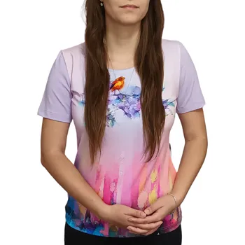 Dámská halenka Halenka Sabatti barevná s ptáčkem Velikosti Sabatti: 40