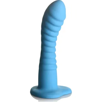 Dildo Simply Sweet Ribbed Silicone Dildo 7" Blue