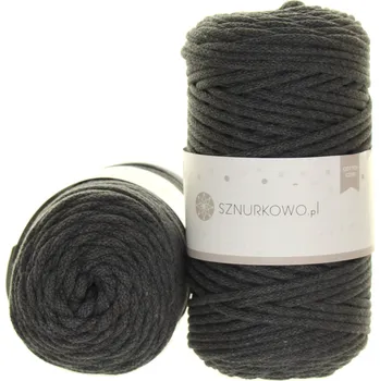 Příze Sznurkowo Bavlněná šňůra 3mm tmavě šedá