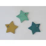 Dřevěné dekorace - Hvězda s hvězdičkou 4 cm tmavě zelená