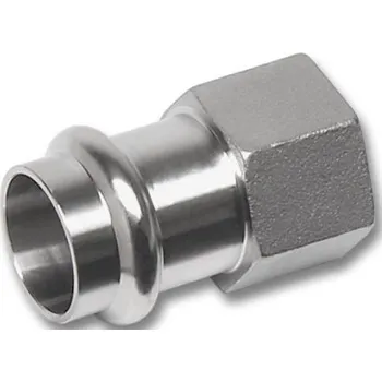 rozdělovač topení Sanha NIROSAN 9270G přechodový nátrubek 15x1/2", s koncem na vnitřní lisování a s vnitřním závitem, voda, nerez ocel