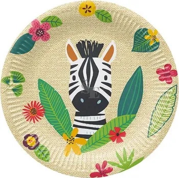 Talíř Papírový talíř 23cm 8ks zvířátka z džungle 449101