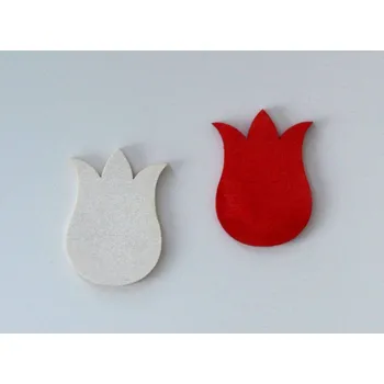 Dřevěné dekorace - Tulipán 4 cm červený