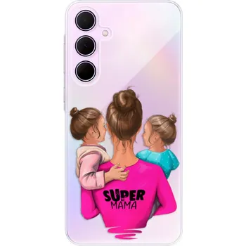 Pouzdro na mobilní telefon Odolné silikonové pouzdro iSaprio - Super Mama - Two Girls - Samsung Galaxy A55 5G