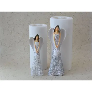 Silikonová forma - Květinový anděl se srdcem střední - 68 x 42 x 195 mm