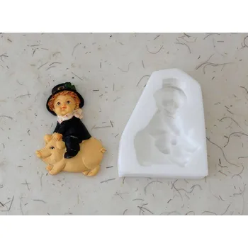 Silikonová forma - Skřítek štěstí reliéf 55 x 65 mm