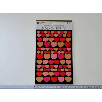 samolepka Dekorační metalické samolepky - Srdíčka