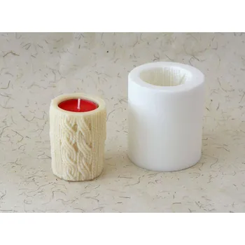 Silikonová forma - svícen Válec pletený prům. 56 x 72 mm