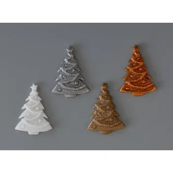 Vánoční dekorace Vosková ozdoba - Vánoční stromeček - 1 ks bílý