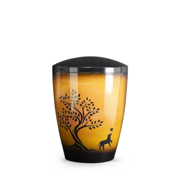 Smuteční dekorace Zvířecí urna Airbrush - Pes a strom 1,5l