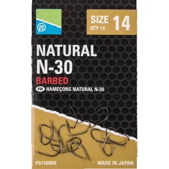 Rybářský háček Preston Innovations háčky Natural N-30 Hooks 15 ks Varianta: vel 14 (P0150069)