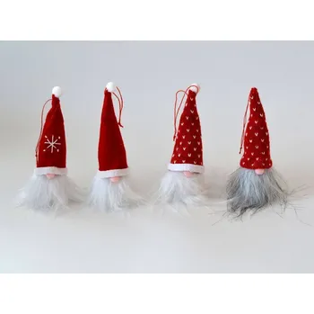 Vánoční dekorace Textilní dekorace - Vánoční skřítek 12 cm vzor 4