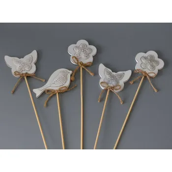 Velikonoční dekorace Zápich dřevěné dekorace - JARNÍ MOTIV vzor A