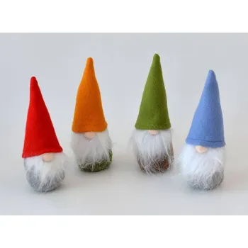 Vánoce Textilní dekorace - Vánoční skřítek 14 cm ČERVENÝ