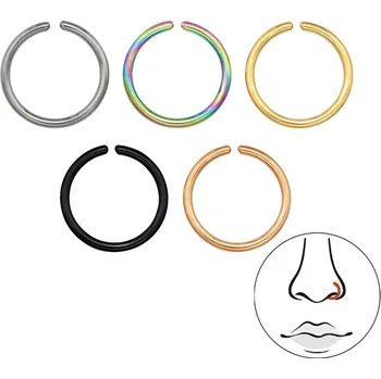 Piercing For Silver Sada 5 ks titanových piercingů do nosu Kroužek Unisex