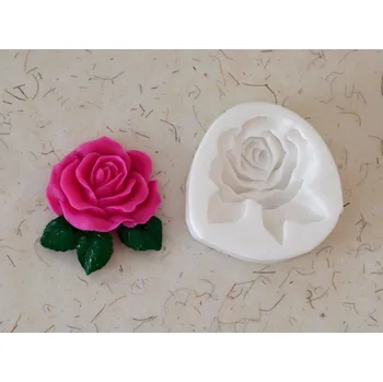 Silikonová forma - ozdoba Růže s listy 58 x 67 x 18 mm