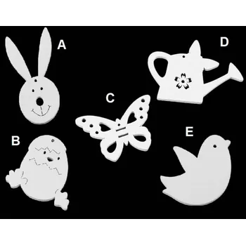 Velikonoční dekorace Dřevěná dekorace JARNÍ BÍLÉ MOTIVY C - motýlek