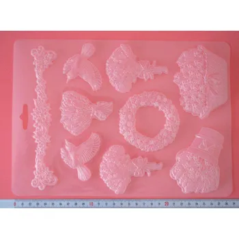 Forma na odlévání Forma na ozdoby, mýdla - Květiny a levandule 9 ks