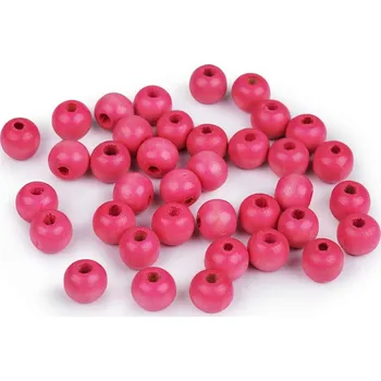 Dětské navlékací korálky Dřevěné korálky O10 mm 200516 - 20 růžová ostrá
