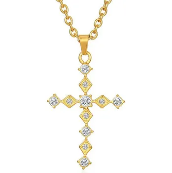 Přívěsek Steel Edge Přívěsek se zirkony křížek WJHC1863ST Barva: Zlatá