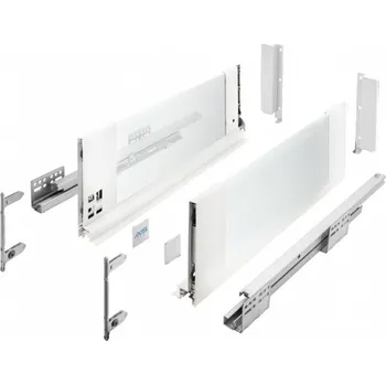 Nábytkové kování Zásuvka GTV AXIS PRO H 167, L 450, tlumicí dovírání, bočnice se sklem, bílá