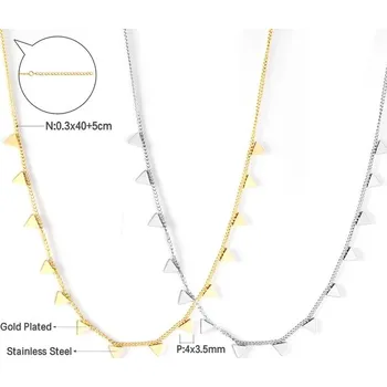 Náhrdelník Elegantní náhrdelník z chirurgické oceli - trojúhelník,Stříbrná
