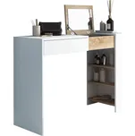 Kondela Toaletní stolek / psací stůl, bílá / dub sonoma, ELIS