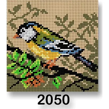 Textilie Vyšívací předloha, obrázek na vyšívání 70244/2050, ptáček 2, béžová, 15x15cm