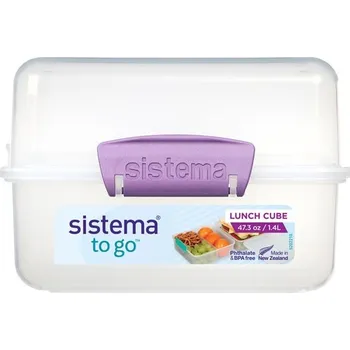 Svačinový box Sistema Box na oběd To Go 1,4l Barva: misty purple