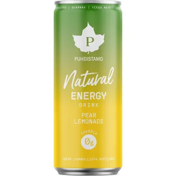 Energetický nápoj Puhdistamo Natural Energy Drink Pear Lemonde, Energetický drink, Hruška, 330 ml