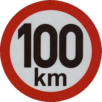 Samolepicí dekorace na vozidlo Samolepka konstrukční rychlosti 100 km, reflexní, průměr 15 cm