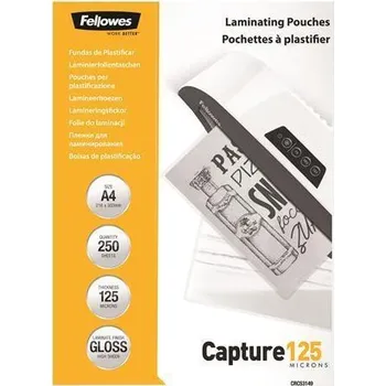 Kancelářská technika FELLOWES Laminovací fólie, lesklá, 125 micron, A4, FELLOWES ,balení 250 ks 25851