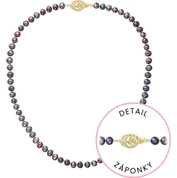 Náušnice Perlový náhrdelník z říčních perel se zapínáním ze 14 karátového zlata 922001.3/9265A dk.peacock