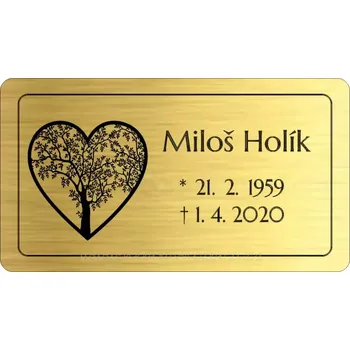 Smuteční dekorace Rytá cedulka 6898