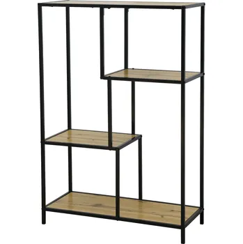 Regál, černá/dub, BILOTE TYP 1