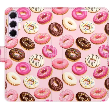 Pouzdro na mobilní telefon Flipové pouzdro iSaprio - Donuts Pattern 03 - Samsung Galaxy A55 5G