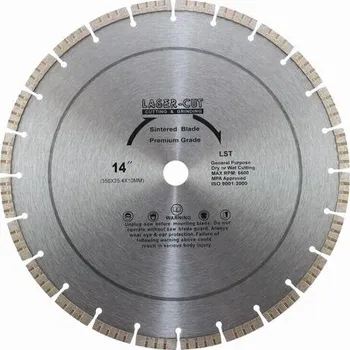 Řezný kotouč Diamantový kotouč segmentový 350 x 25,4 x 10mm LST Laser-cut L001240
