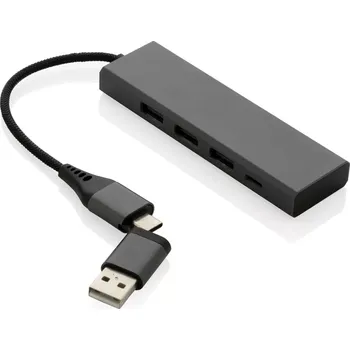 USB hub USB rozbočovač Terra z RCS recykl. hliníku - P308.682