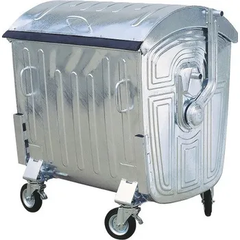 Popelnice HTI Plechový žárově zinkovaný kontejner 1100 litrů