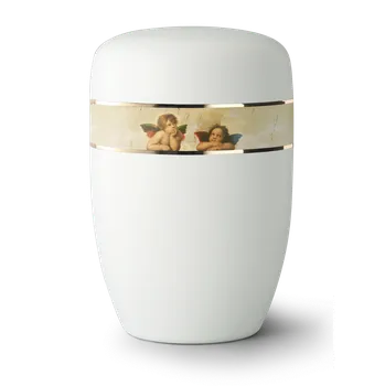 Smuteční dekorace Kovová urna 360° - Andělé