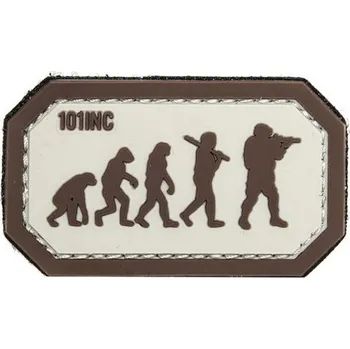 Nášivka 101INC Nášivka AIRSOFT EVOLUTION velcro 3D PVC DESERT