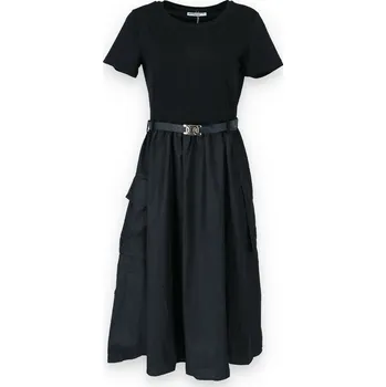 Dámské šaty Šaty s kr. rukávem 9896 Itálie barva: černá, velikost: L/XL