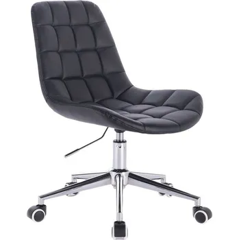 LuxuryForm DESIGN Kosmetická židle PARIS na stříbrné podstavě s kolečky - černá