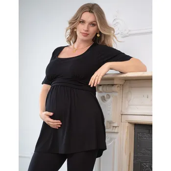 Seraphine Elegantní těhotenská a kojící halenka 3v1 Hani Jersey černá Velikost: 6XL