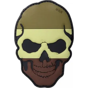 Nášivka 101INC Nášivka 3D plastová LEBKA s pruhy velcro DESERT